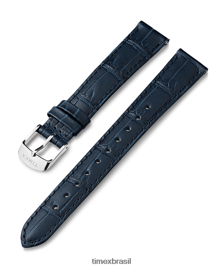 correias | Timex unissex Pulseira de couro de 16 mm XFN60X446 azul