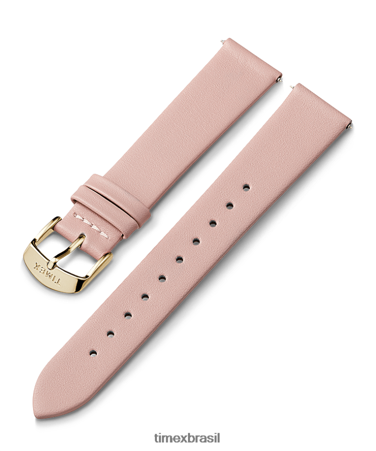 correias | Timex unissex Pulseira de couro de 18 mm XFN60X428 rosa