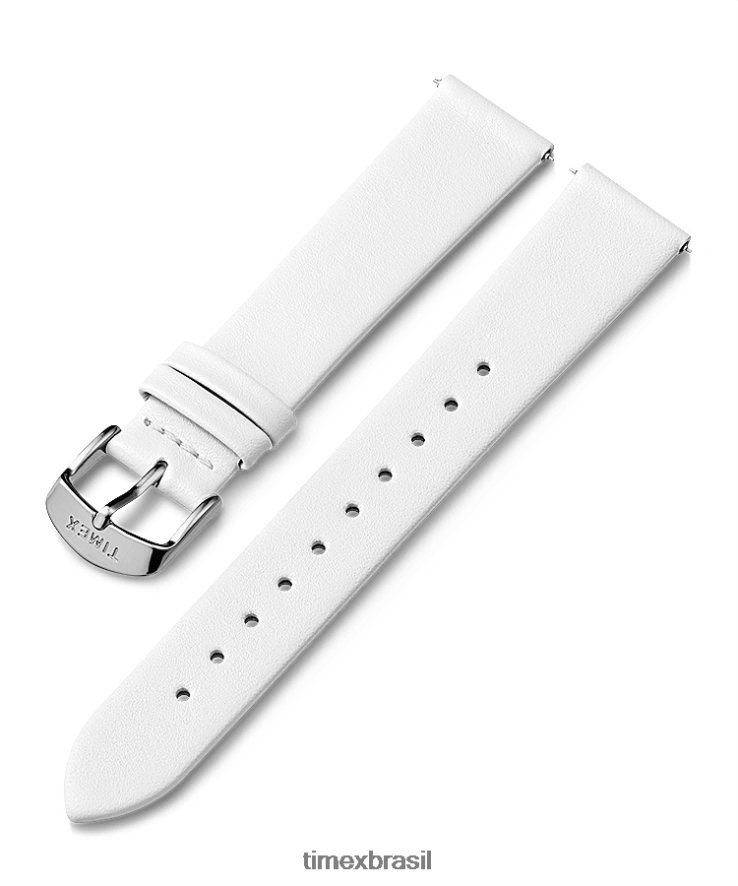 correias | Timex unissex Pulseira de couro de 18 mm XFN60X444 branco