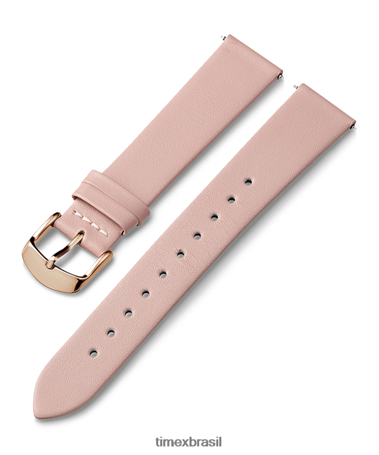 correias | Timex unissex Pulseira de couro de 18 mm XFN60X450 rosa