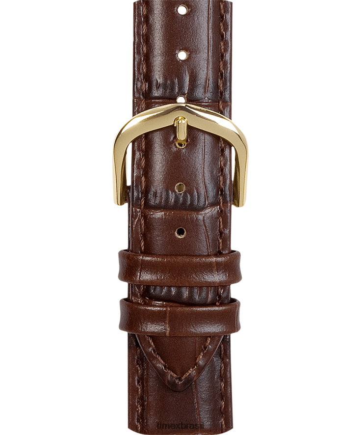correias | Timex unissex Pulseira de couro de 18 mm XFN60X452 marrom