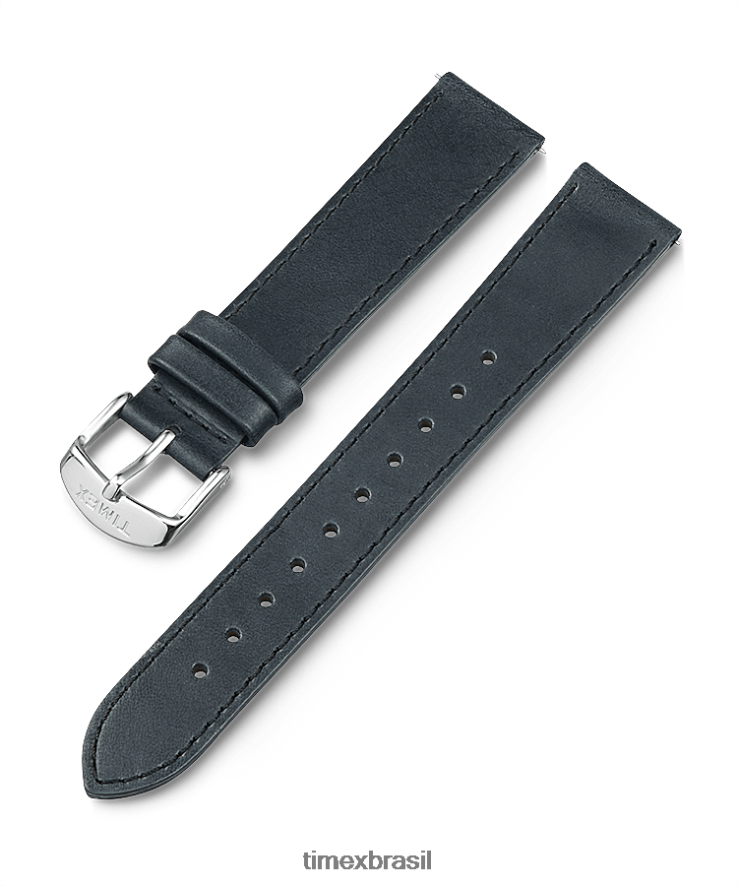 correias | Timex unissex Pulseira de couro de 18 mm XFN60X478 preto