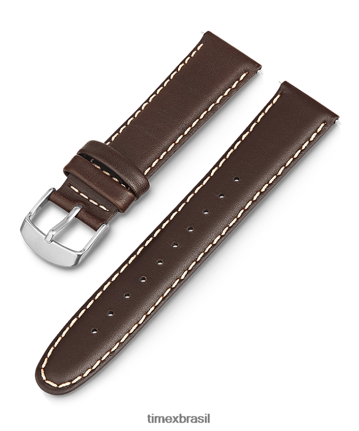 correias | Timex unissex Pulseira de couro de 20mm XFN60X466 marrom
