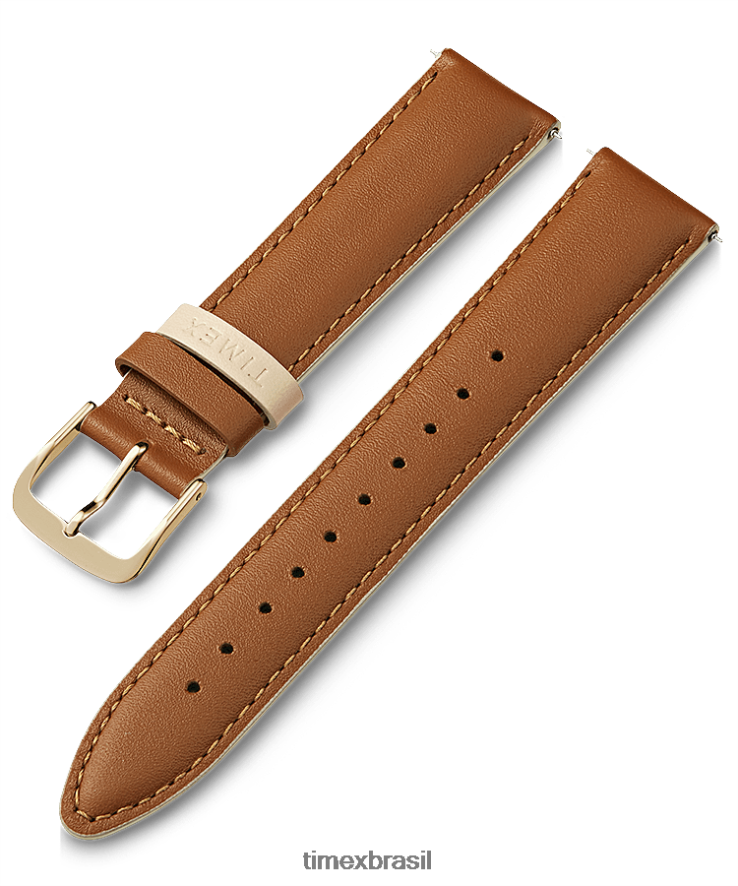 correias | Timex unissex Pulseira de couro de 20mm XFN60X471 bronzeado