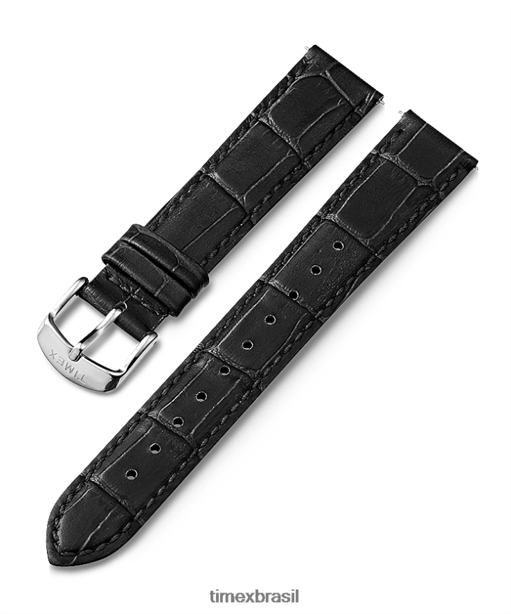 correias | Timex unissex Pulseira de couro de liberação rápida de 18 mm XFN60X415 preto