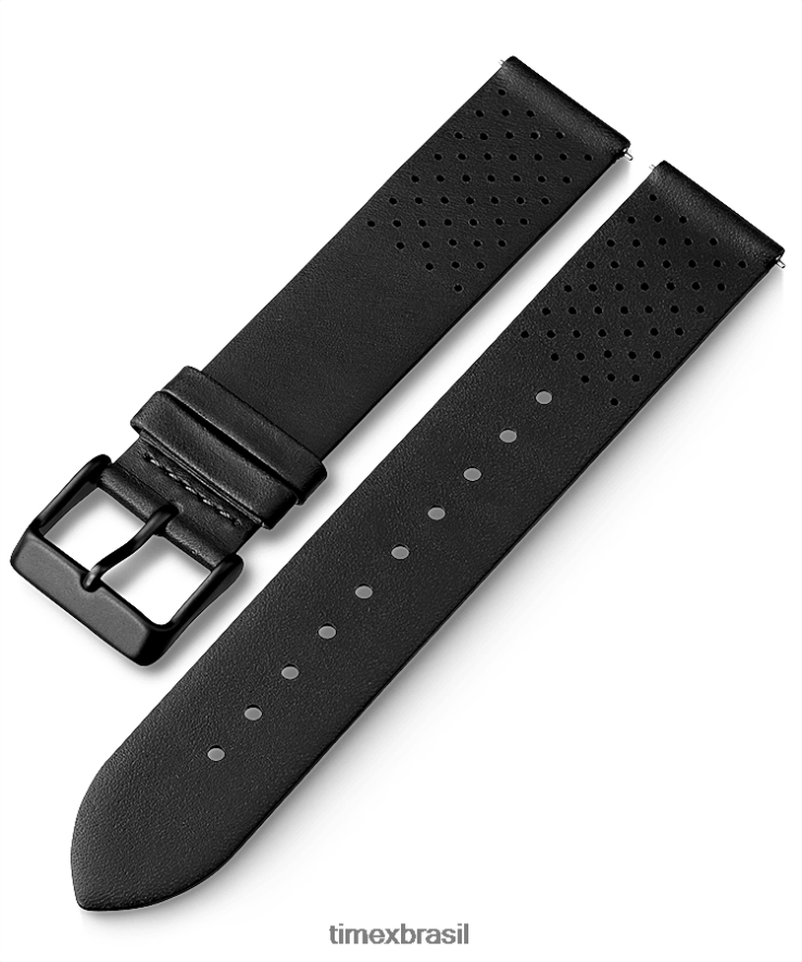 correias | Timex unissex Pulseira de couro de liberação rápida de 20 mm XFN60X467 preto