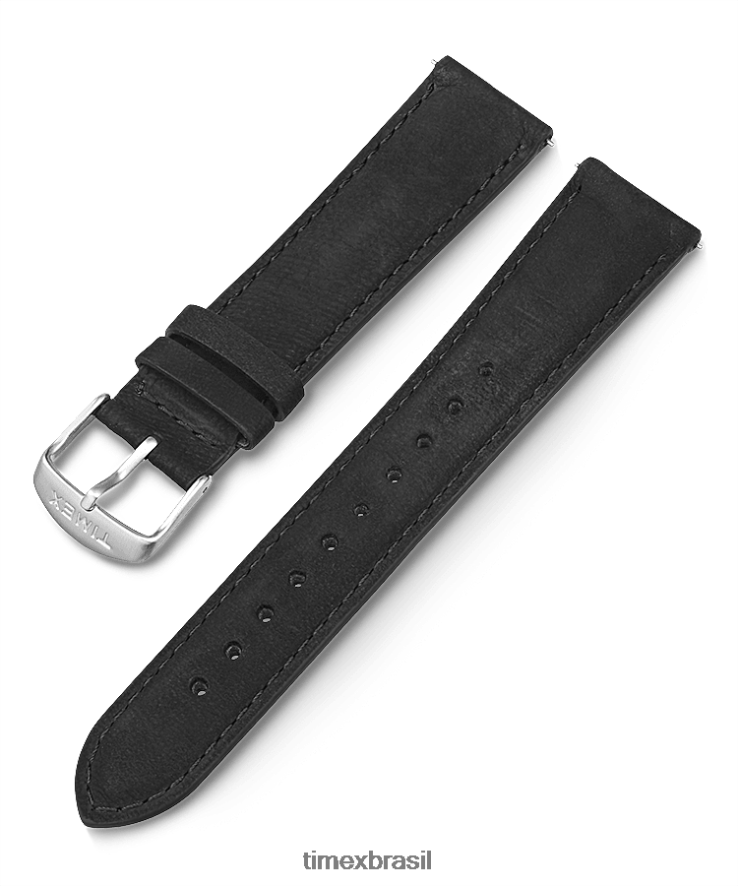 correias | Timex unissex Pulseira de couro de liberação rápida de 20 mm XFN60X470 preto