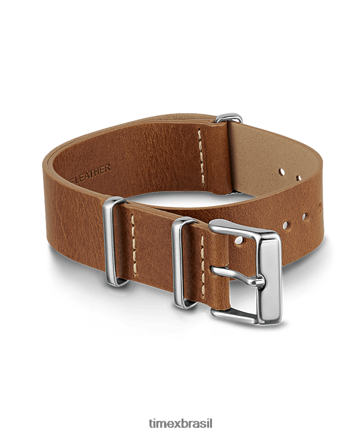 correias | Timex unissex Pulseira de dupla camada em couro de 20 mm XFN60X474 marrom