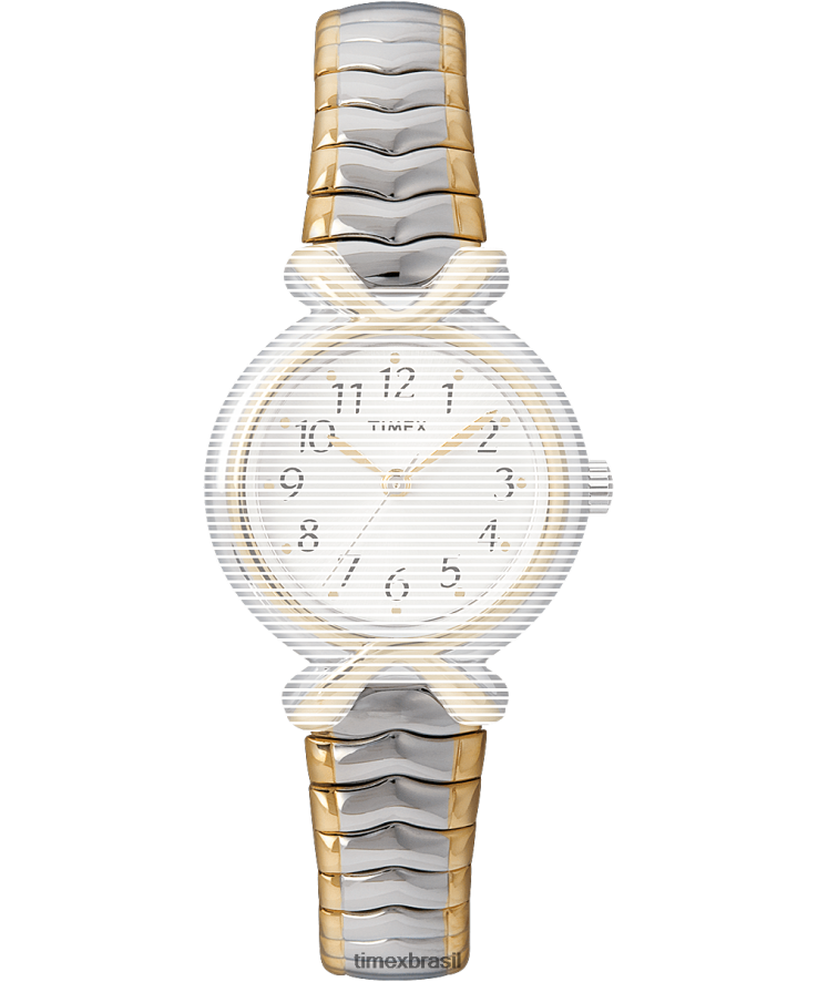 correias | Timex unissex pulseira de reposição para banda de expansão de rua agradável de 25 mm XFN60X557 dois tons