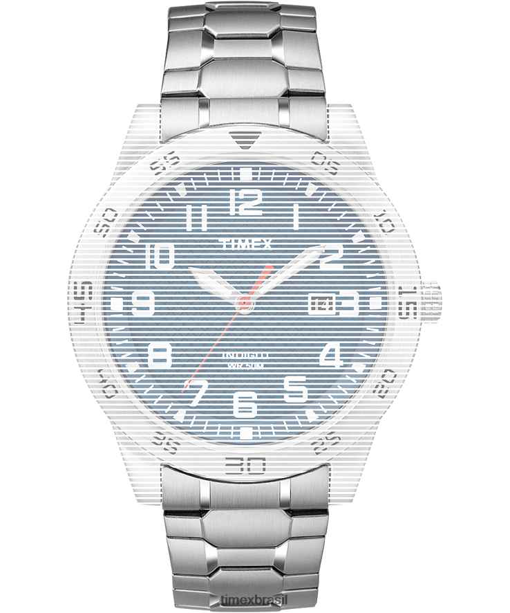 correias | Timex unissex pulseira de reposição para banda de expansão fieldstone way 42mm XFN60X548 tom prata