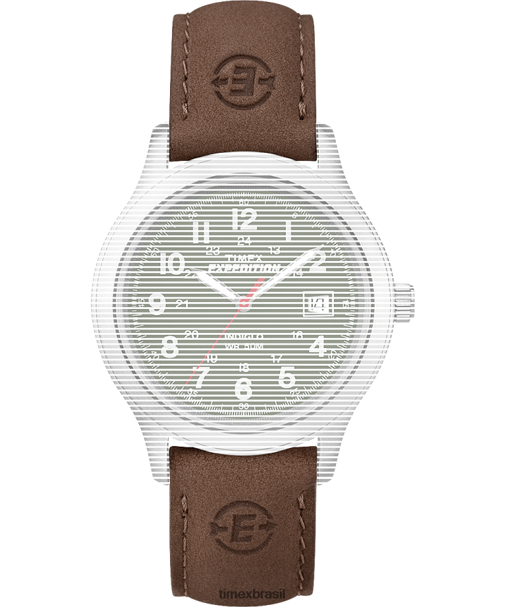 correias | Timex unissex pulseira de reposição para campo de metal de expedição XFN60X630 marrom