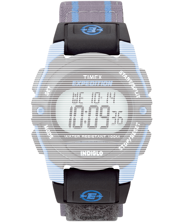 correias | Timex unissex pulseira de reposição para cronógrafo/alarme/temporizador de expedição XFN60X637 cinza
