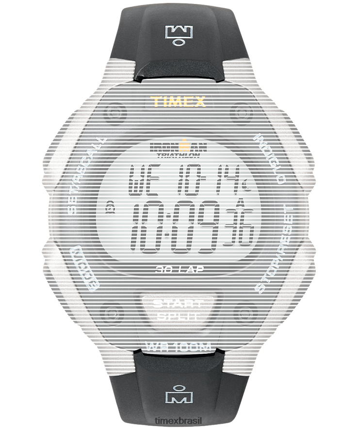 correias | Timex unissex pulseira de reposição para ironman classic 30 em tamanho real XFN60X691 preto