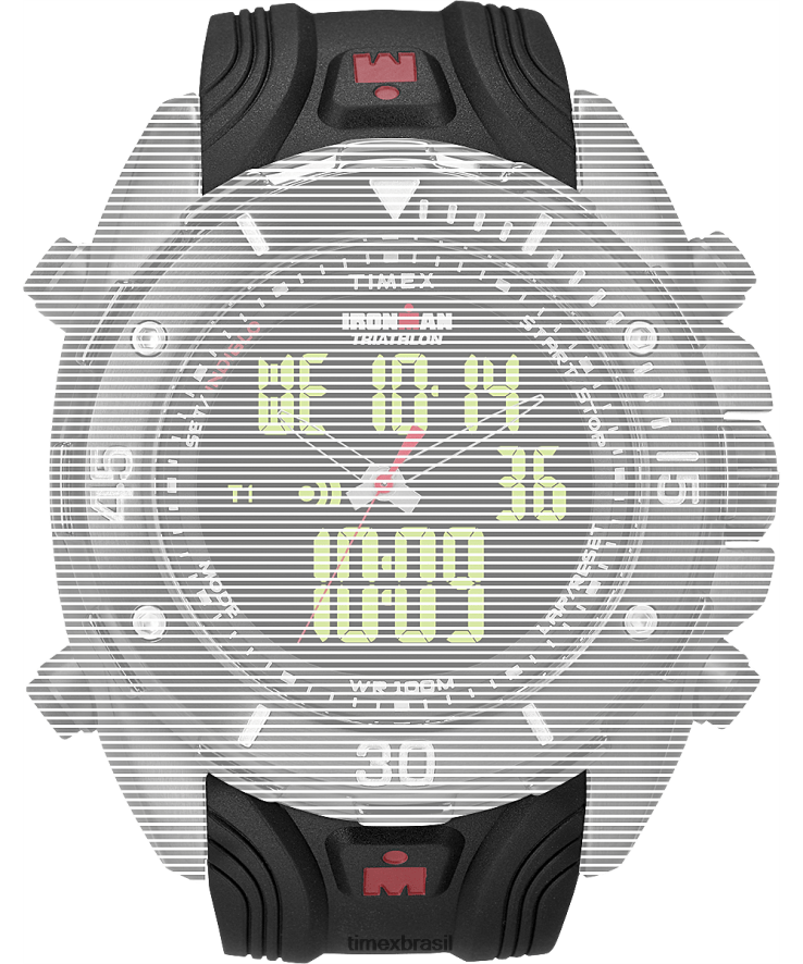 correias | Timex unissex pulseira de reposição para ironman classic dual tech 42 em tamanho real XFN60X702 preto