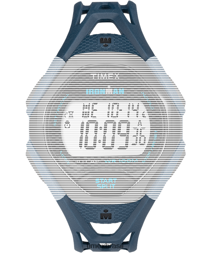 correias | Timex unissex pulseira de resina de 17 mm de substituição para ironman elegante 30 em tamanho real XFN60X573 azul