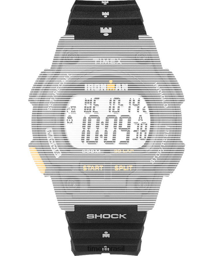 correias | Timex unissex pulseira de resina de 18 mm de reposição para ironman 30 voltas em tamanho real XFN60X666 preto