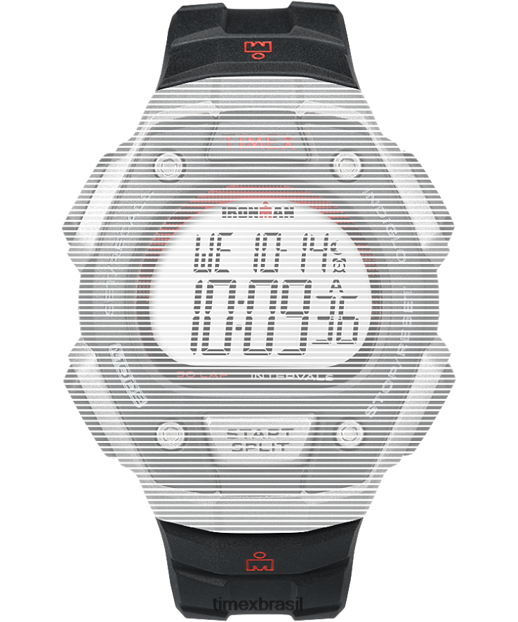 correias | Timex unissex pulseira de resina de 18 mm de substituição para ironman classic 50 em tamanho real XFN60X683 preto