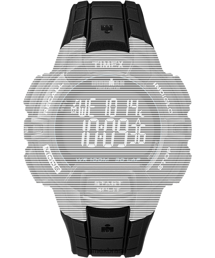correias | Timex unissex pulseira de resina de 20 mm de reposição para ironman classic 30 em tamanho real XFN60X705 preto