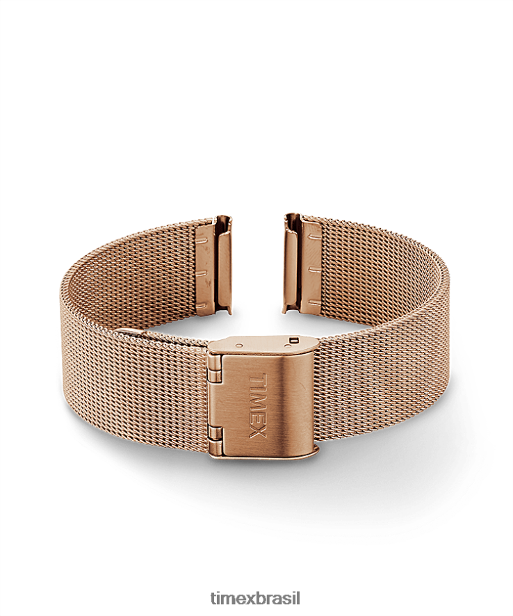 correias | Timex unissex Faixa de malha de 16 mm XFN60X492 tom rosa dourado