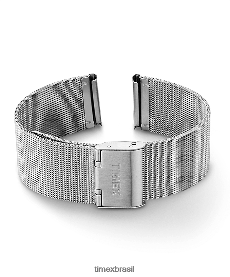 correias | Timex unissex Faixa de malha de liberação rápida de 18 mm XFN60X485 tom prata
