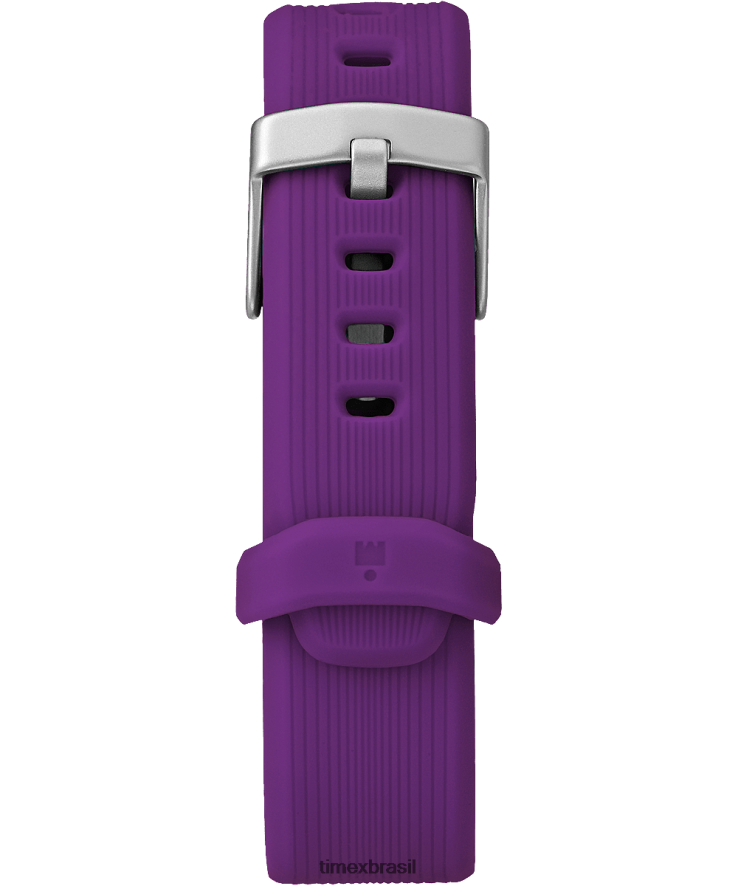 correias | Timex unissex Pulseira de silicone de 21 mm XFN60X605 roxo