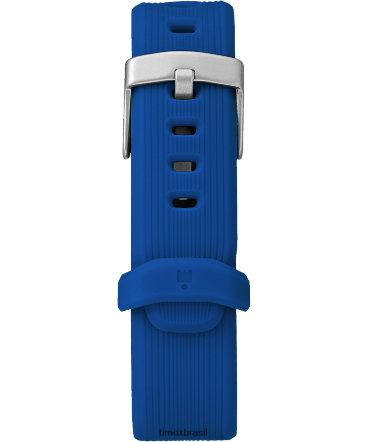 correias | Timex unissex Pulseira de silicone de 21 mm XFN60X695 azul