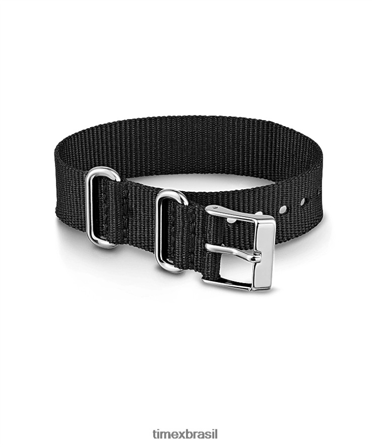 correias | Timex unissex Alça deslizante de camada única em tecido de 16 mm XFN60X501 preto