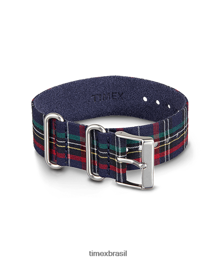 correias | Timex unissex Camada única deslizante de tecido de 20 mm XFN60X532 azul