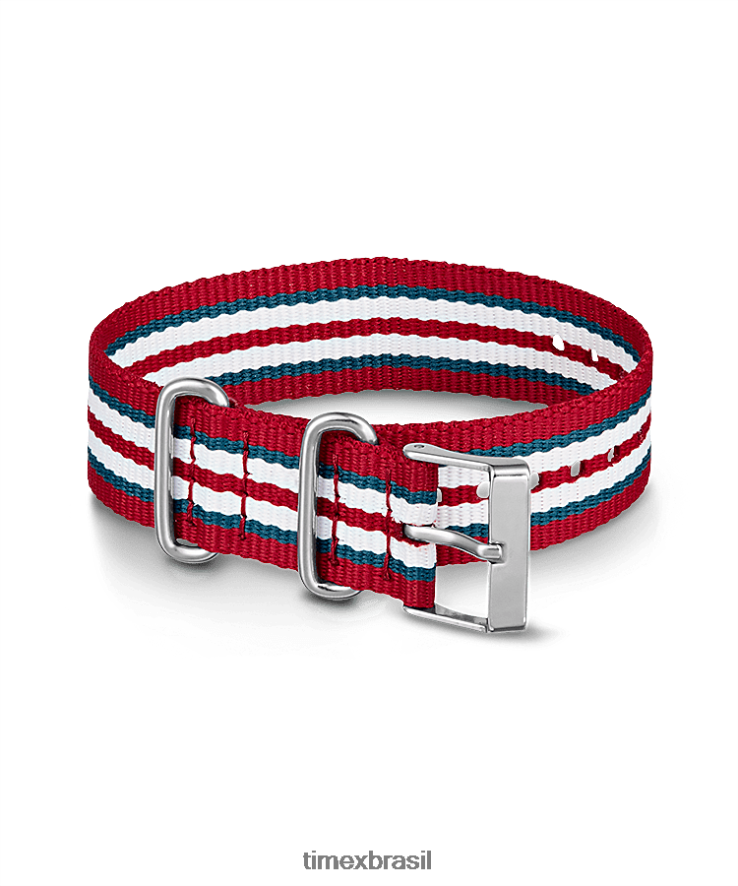 correias | Timex unissex Correia de tecido de 20 mm de camada única XFN60X528 vermelho