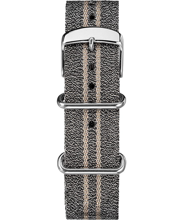 correias | Timex unissex Correia deslizante em tecido com listras metálicas de 20 mm XFN60X530 cinza
