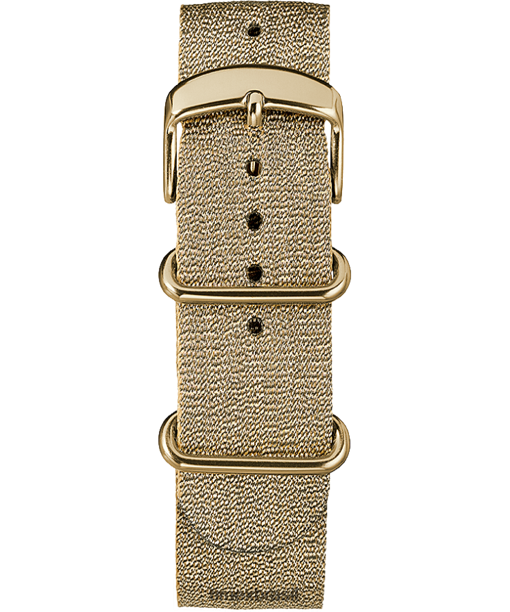 correias | Timex unissex Correia deslizante em tecido metálico de 20 mm XFN60X525 tom de ouro