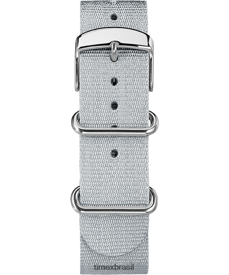 correias | Timex unissex Correia deslizante em tecido metálico de 20 mm XFN60X540 tom prata