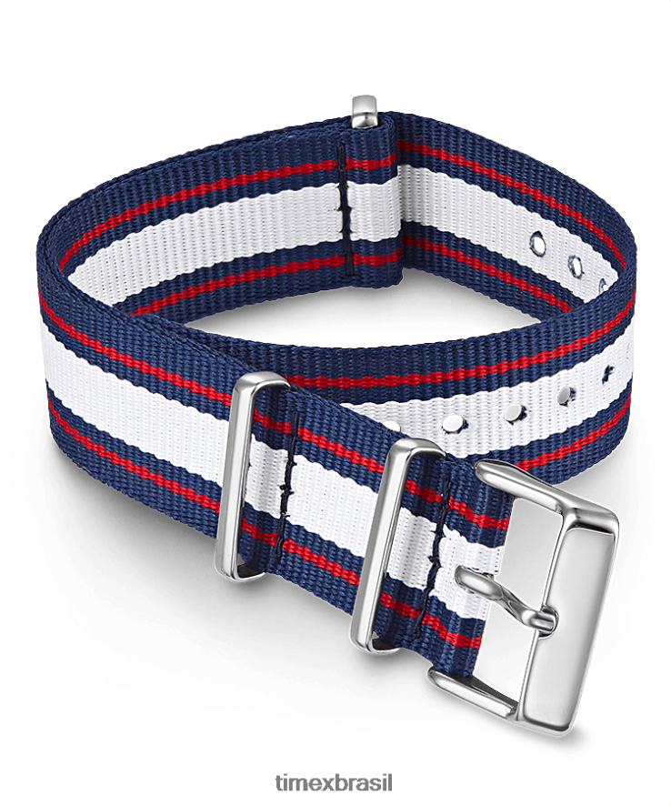 correias | Timex unissex Correia dupla camada de tecido de 20 mm XFN60X515 vermelho