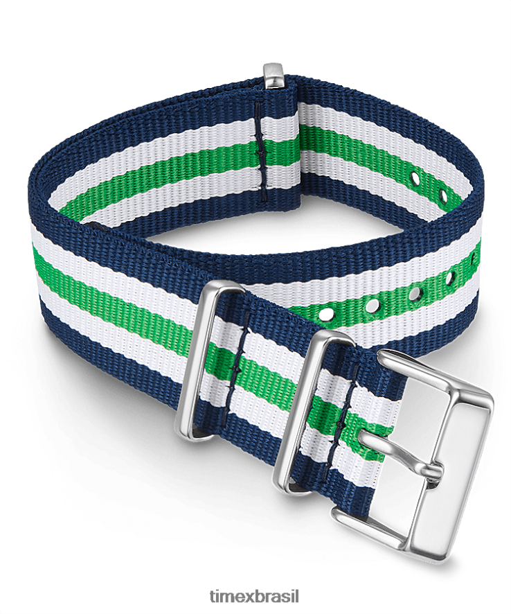 correias | Timex unissex Correia dupla camada de tecido de 20 mm XFN60X524 verde