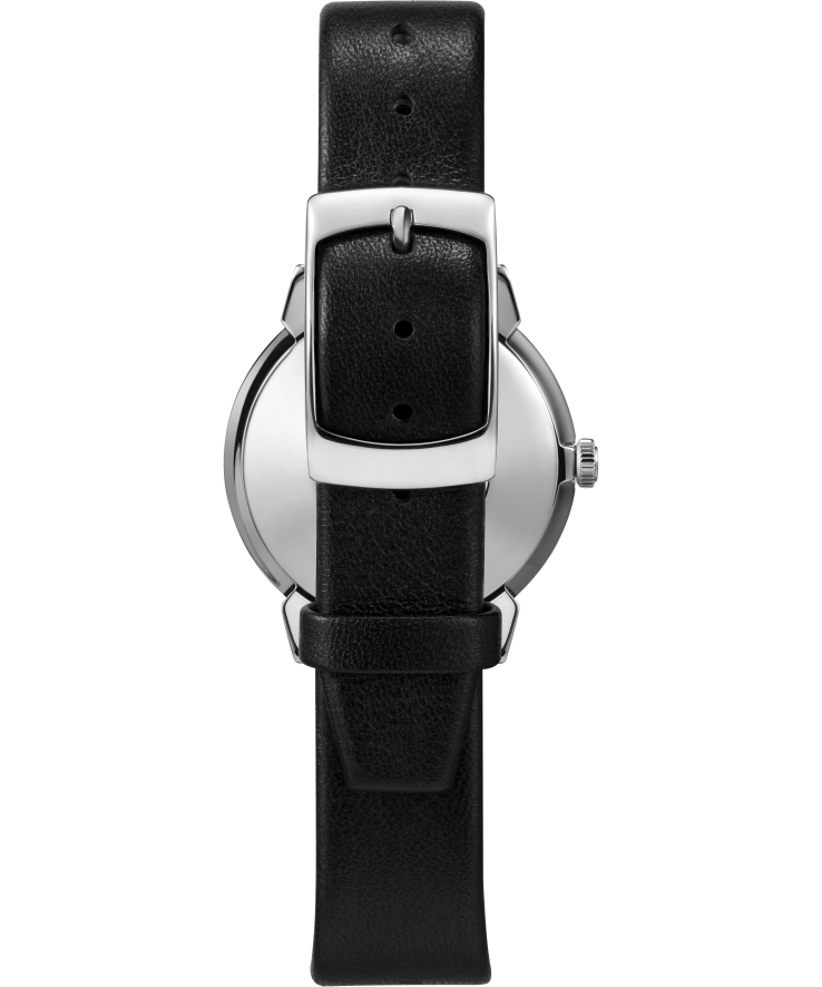 relógios | Q Timex homens Relógio com pulseira de couro de 35 mm com data de reedição de 1978 XFN60X294 aço inoxidável/preto/tom prateado