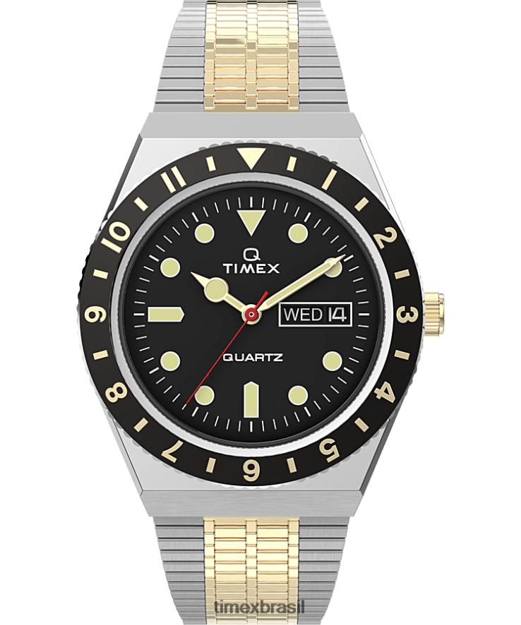 relógios | Q Timex homens reeditar relógio com pulseira de aço inoxidável de 38 mm XFN60X306 em aço inoxidável/em dois tons/preto