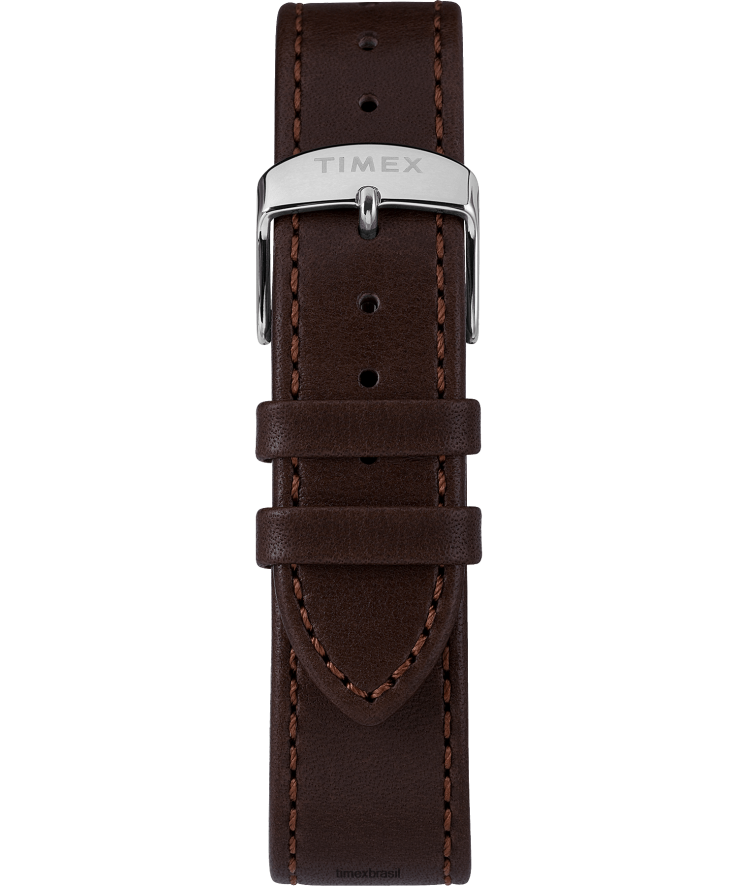 relógios | Timex homens Marlin relógio automático com pulseira de couro de 40 mm com Chicago Cubs XFN60X295 aço inoxidável/marrom/prateado