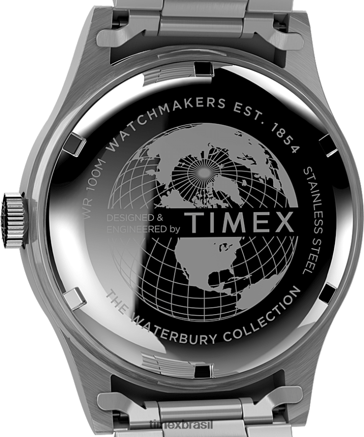 relógios | Timex homens Waterbury tradicional dia/data 39 mm com pulseira de aço inoxidável XFN60X276 aço inoxidável/tom prateado