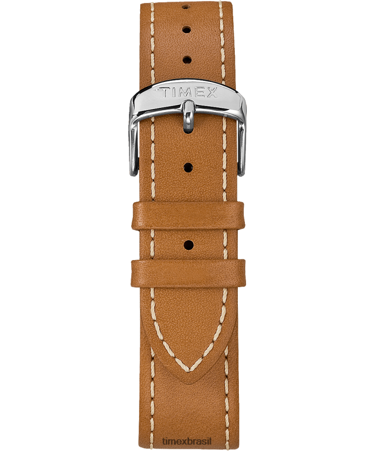 relógios | Timex homens Weekender relógio com pulseira de couro de 40 mm de 2 peças XFN60X310 tom prateado/bronzeado/azul