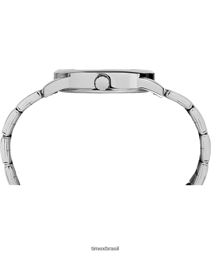 relógios | Timex homens relógio com pulseira de 38 mm com data de leitura fácil XFN60X319 tom prateado/branco