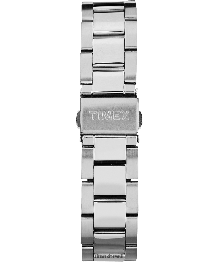 relógios | Timex homens relógio com pulseira de 38 mm com data de leitura fácil XFN60X319 tom prateado/branco