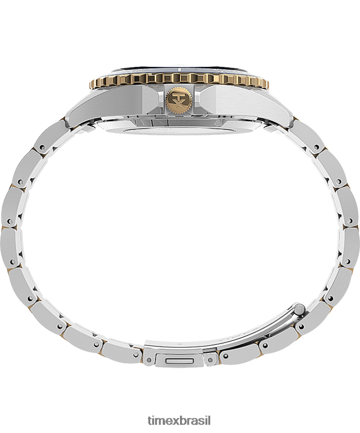 relógios | Timex homens relógio navi xl automático com pulseira de aço inoxidável de 41 mm XFN60X278 em aço inoxidável/em dois tons/azul/outros