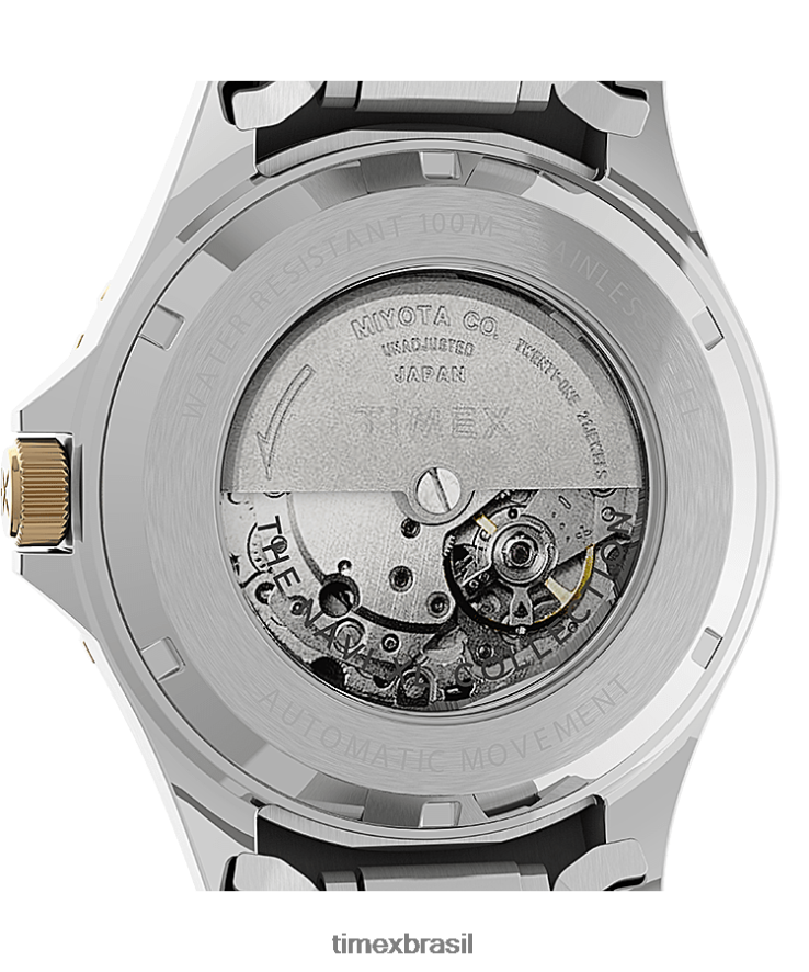 relógios | Timex homens relógio navi xl automático com pulseira de aço inoxidável de 41 mm XFN60X278 em aço inoxidável/em dois tons/azul/outros