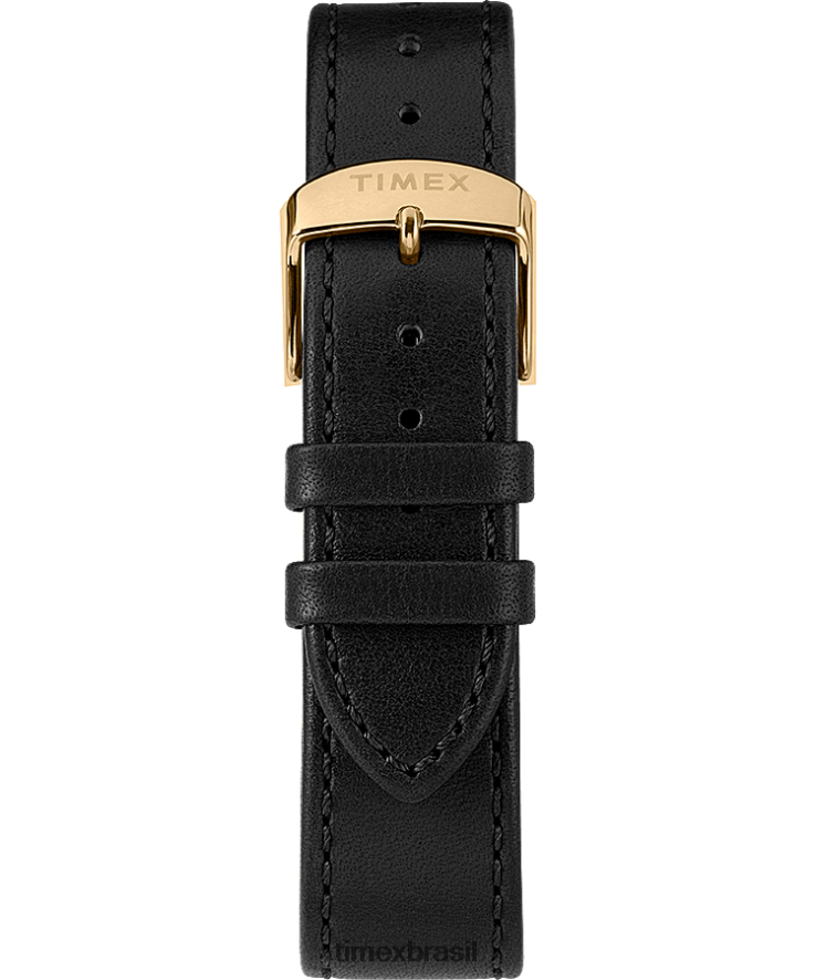 relógios | Timex homens relógio automático marlin com pulseira de couro de 40 mm XFN60X59 preto/dourado