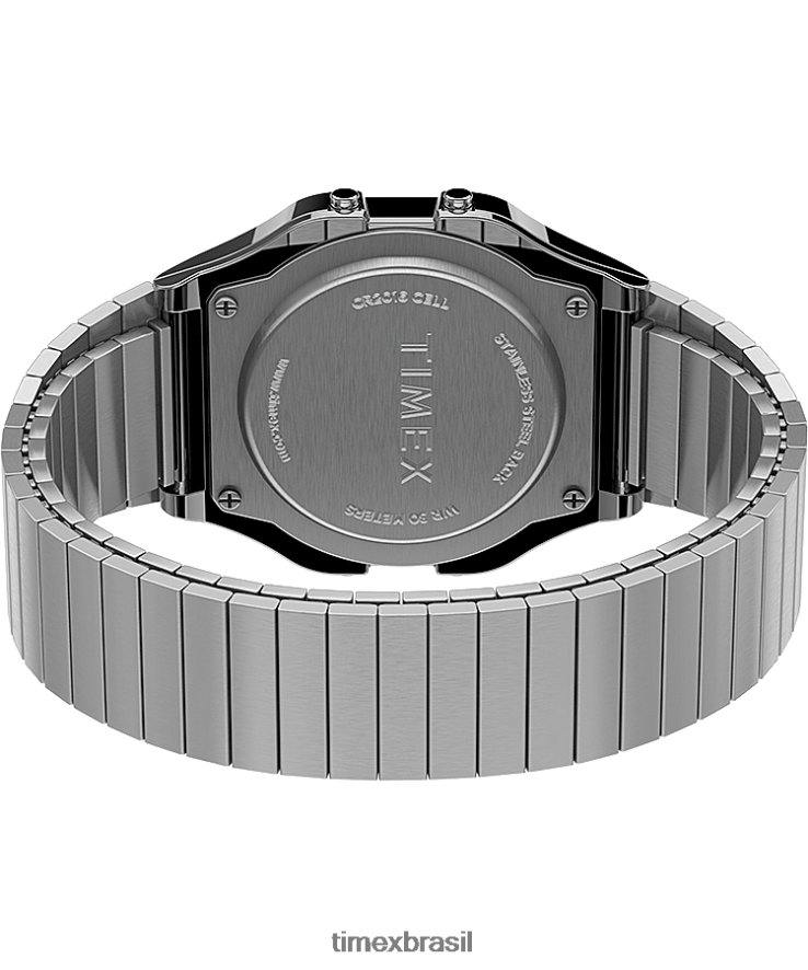 relógios | Timex homens relógio com banda de expansão de aço inoxidável t80 34 mm XFN60X166 tom prata