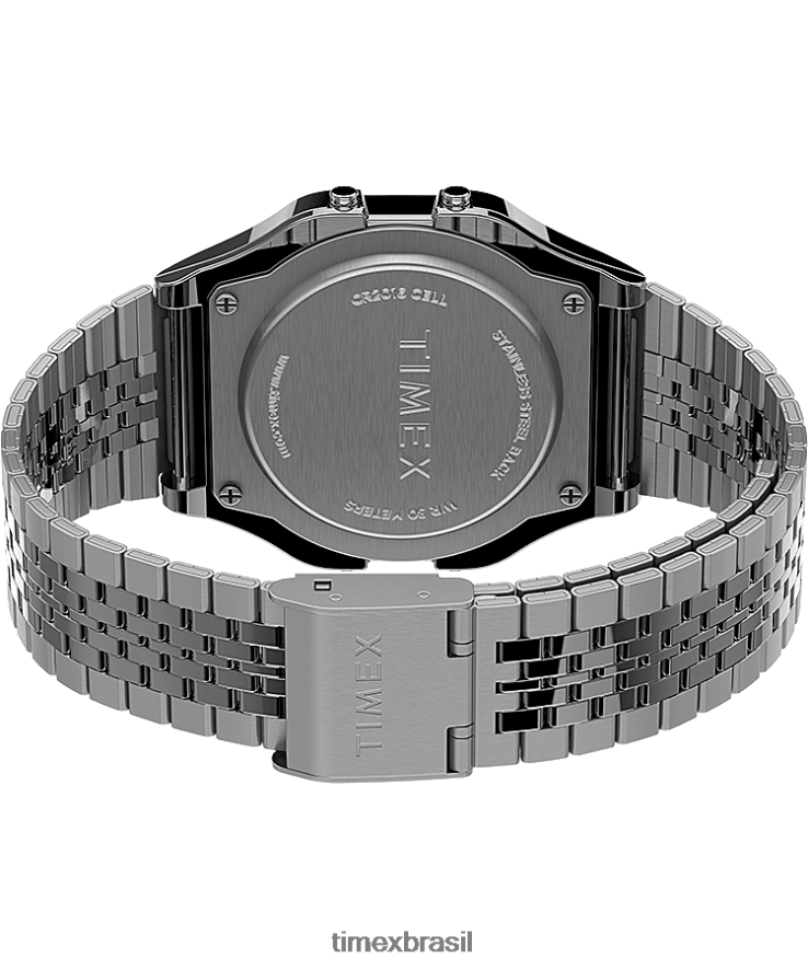 relógios | Timex homens relógio com pulseira de aço inoxidável t80 34 mm XFN60X139 tom prata
