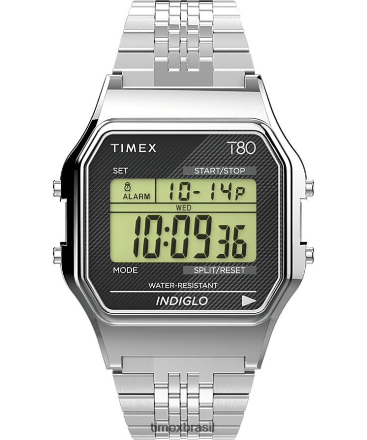 relógios | Timex homens relógio com pulseira de aço inoxidável t80 34 mm XFN60X143 aço inoxidável