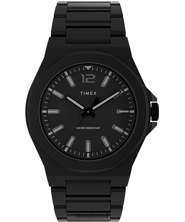 relógios | Timex homens relógio essex avenue fino com pulseira de aço inoxidável de 40 mm XFN60X173 preto