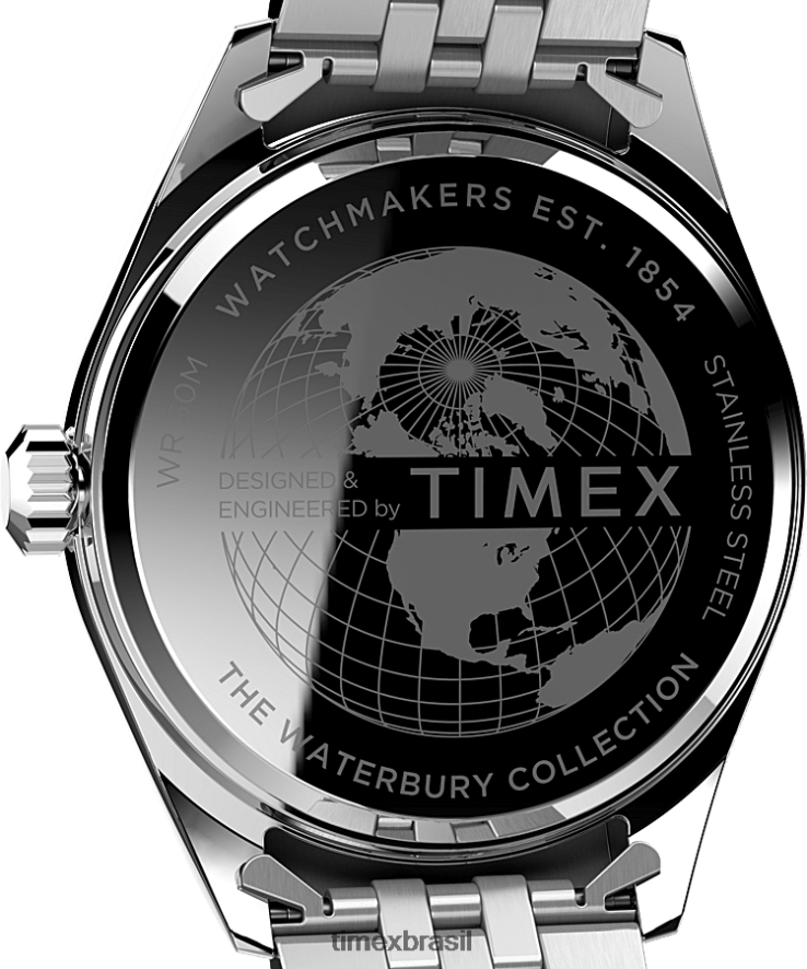 relógios | Timex homens relógio legado com pulseira de aço inoxidável de 41 mm XFN60X158 aço inoxidável/laranja