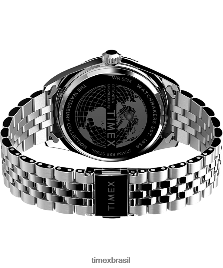 relógios | Timex homens relógio legado com pulseira de aço inoxidável de 41 mm XFN60X158 aço inoxidável/laranja